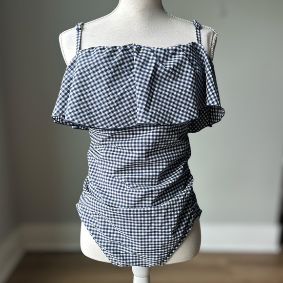 Kona Sol Other - KONA  SOL SIZE L  Blue Navy and White Gingham Swimsuit
